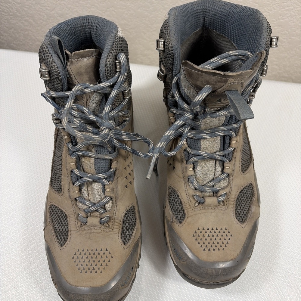 WOMENS VASQUE BREEZE GORE-TEX BROWN LEATHER BLUE LACE HIKING BOOTS SHOE 10 - Picture 7 of 12